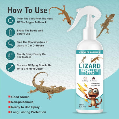 Petzlora Lizard Repellent Spray (Pack of 2x250ml)